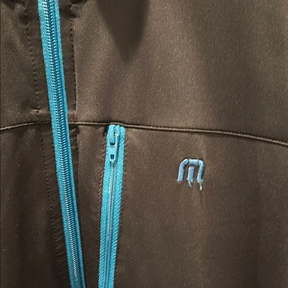 Men's Black Travis Mathew Zip-Up Jacket with Blue Trim - Picture 2 of 6
